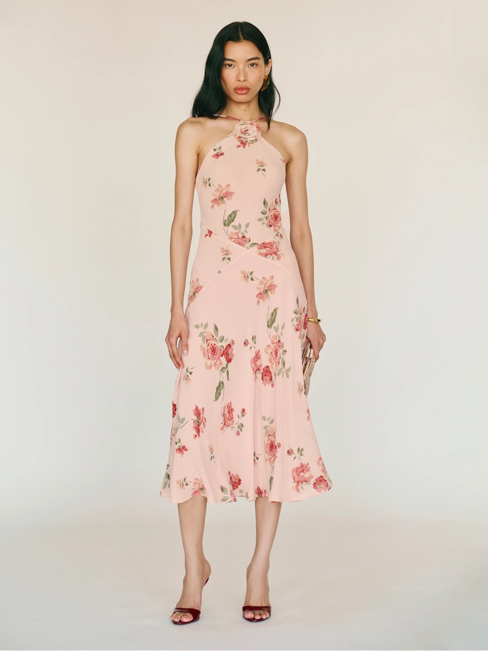 Reformation Deniz Dress Pink - Size S